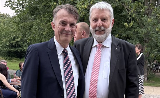 Altpräsident Jörg-Uwe Bleyl (l.) und der neue Präsident Andreas Bednarek